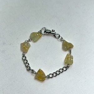 Handmade Stainless Steel & Genuine Citrine Gemstone Bracelet Casual Neutral Boho